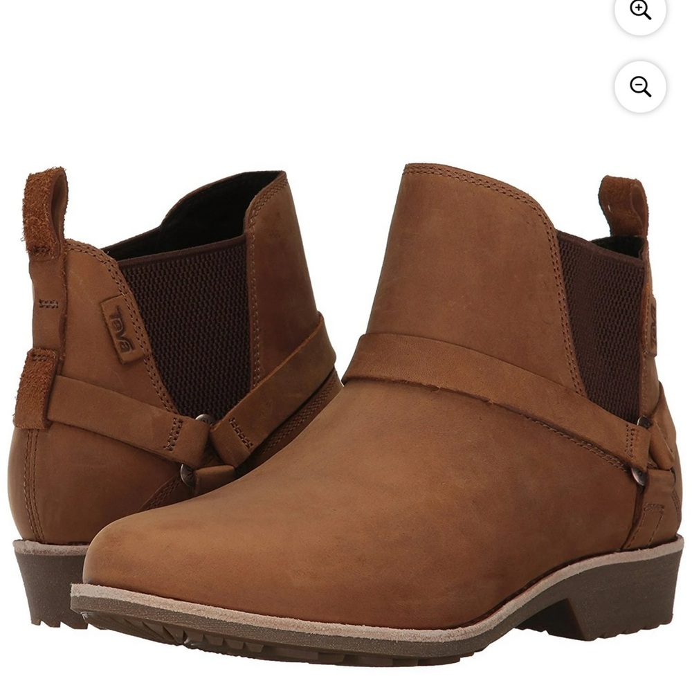 Teva Brown Ankle Boots with Elastic Panels